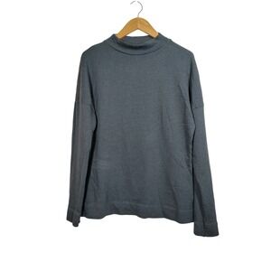 Groceries Apparel Mock Neck Striped Sweatshirt Organic Cotton Made in USA Medium